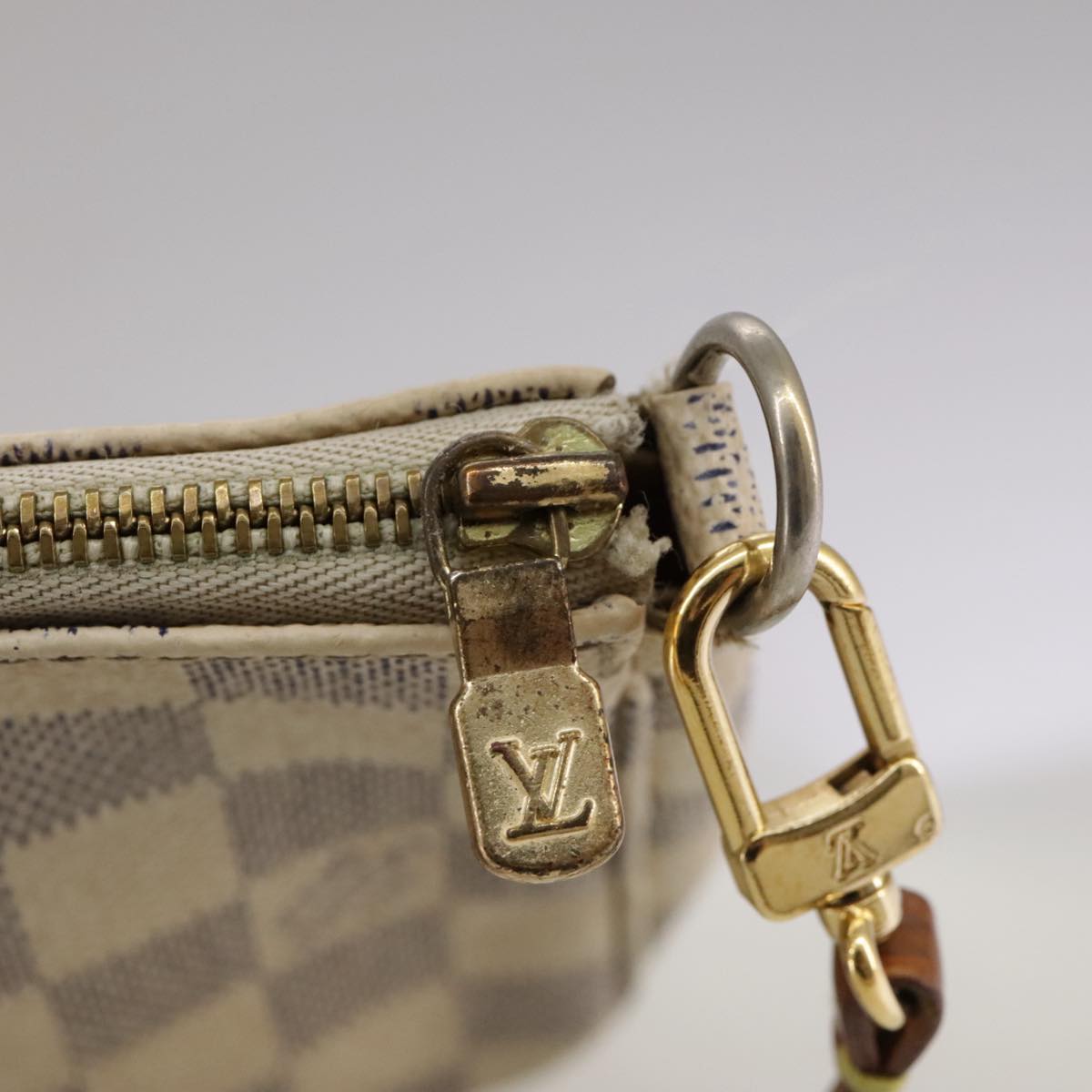 LOUIS VUITTON Damier Azur Pochette Accessoires Pouch N51986 LV 98721