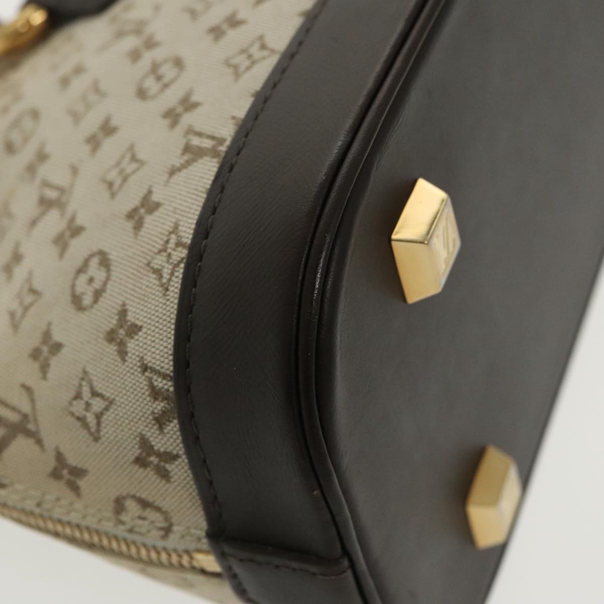 LOUIS VUITTON Monogram Mini Alma Ron Hand Bag Khaki M92206 LV 98725