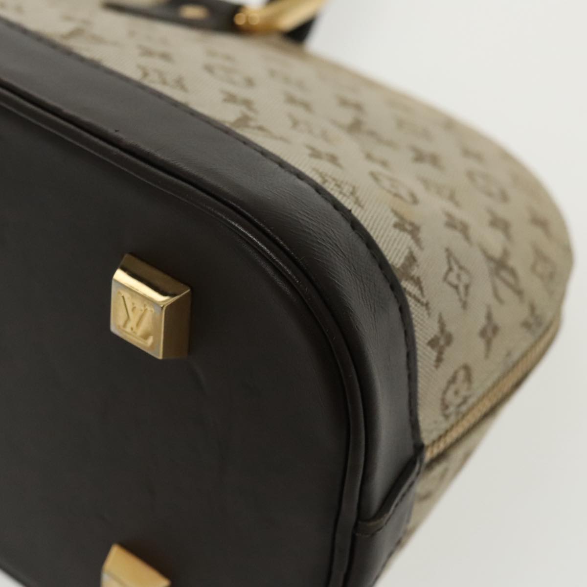 LOUIS VUITTON Monogram Mini Alma Ron Hand Bag Khaki M92206 LV 98725