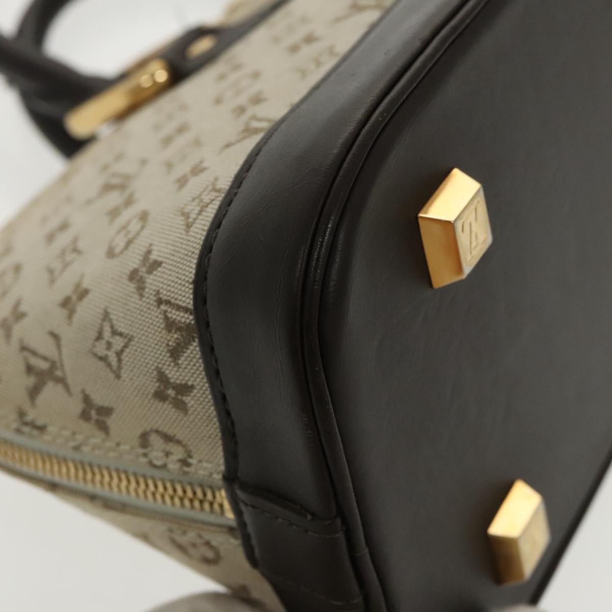 LOUIS VUITTON Monogram Mini Alma Ron Hand Bag Khaki M92206 LV 98725