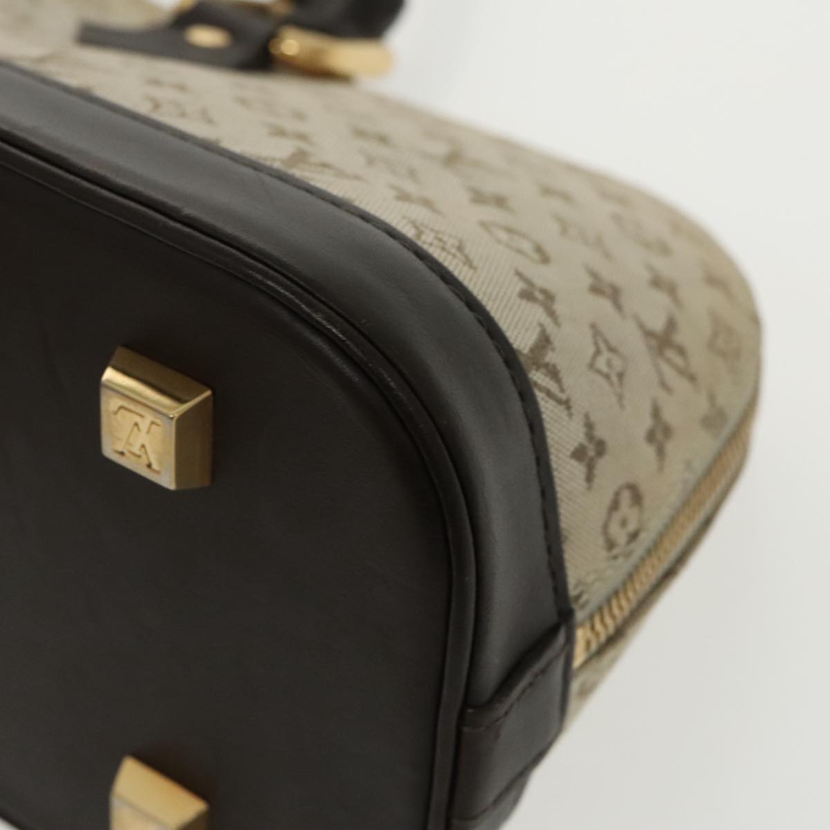 LOUIS VUITTON Monogram Mini Alma Ron Hand Bag Khaki M92206 LV 98725