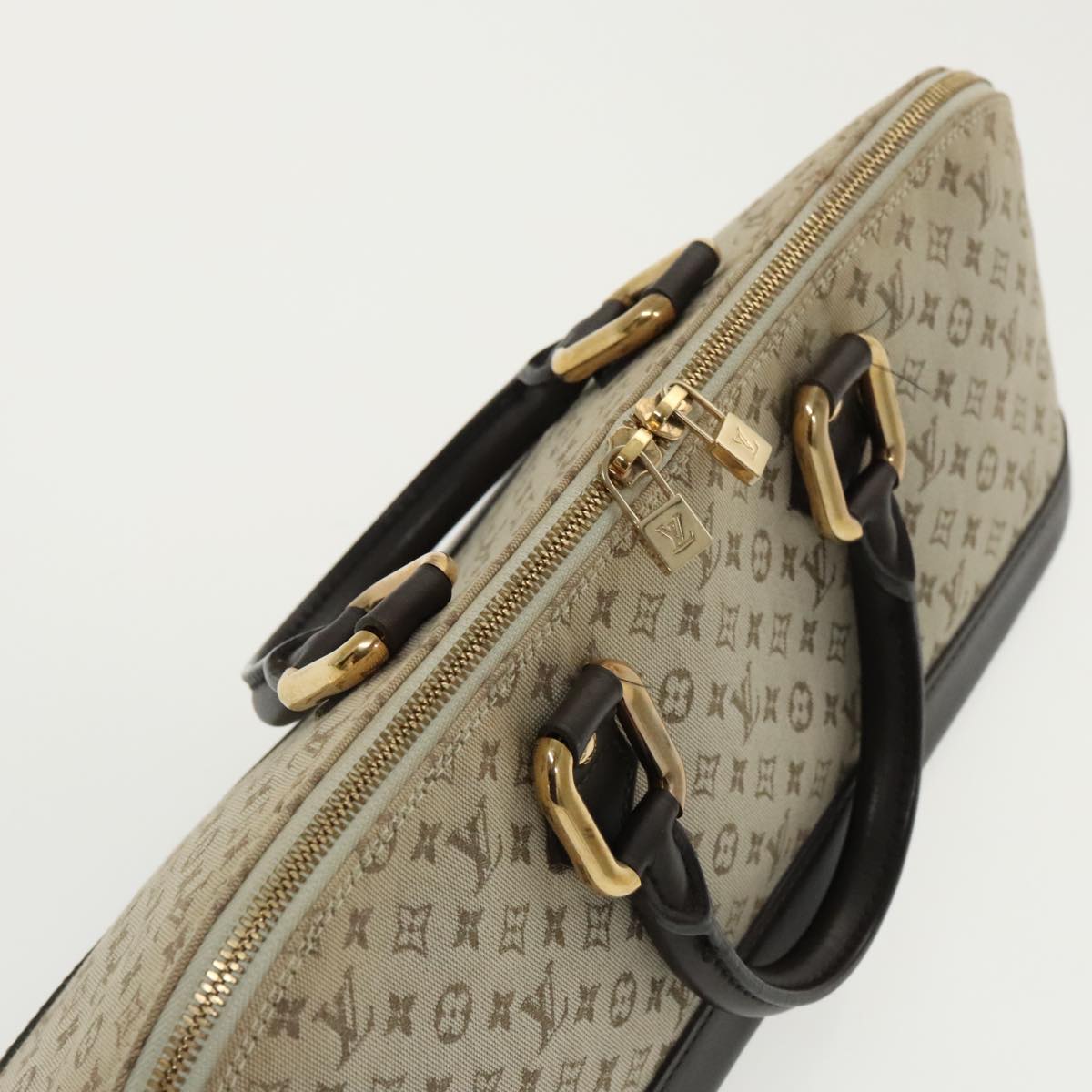 LOUIS VUITTON Monogram Mini Alma Ron Hand Bag Khaki M92206 LV 98725