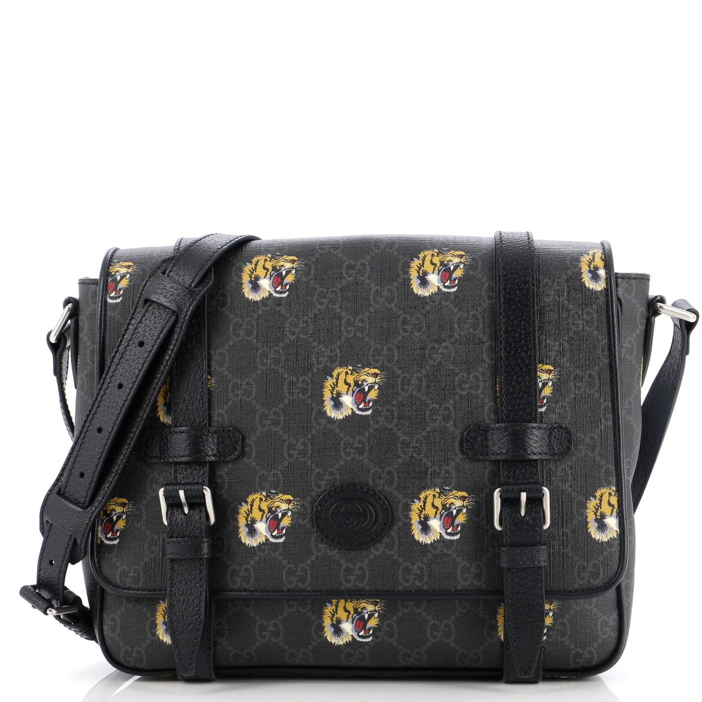 Luxury Gucci Trending 2025 Interlocking G Patch Messenger Bag Printed GG Coated Canvas Medium