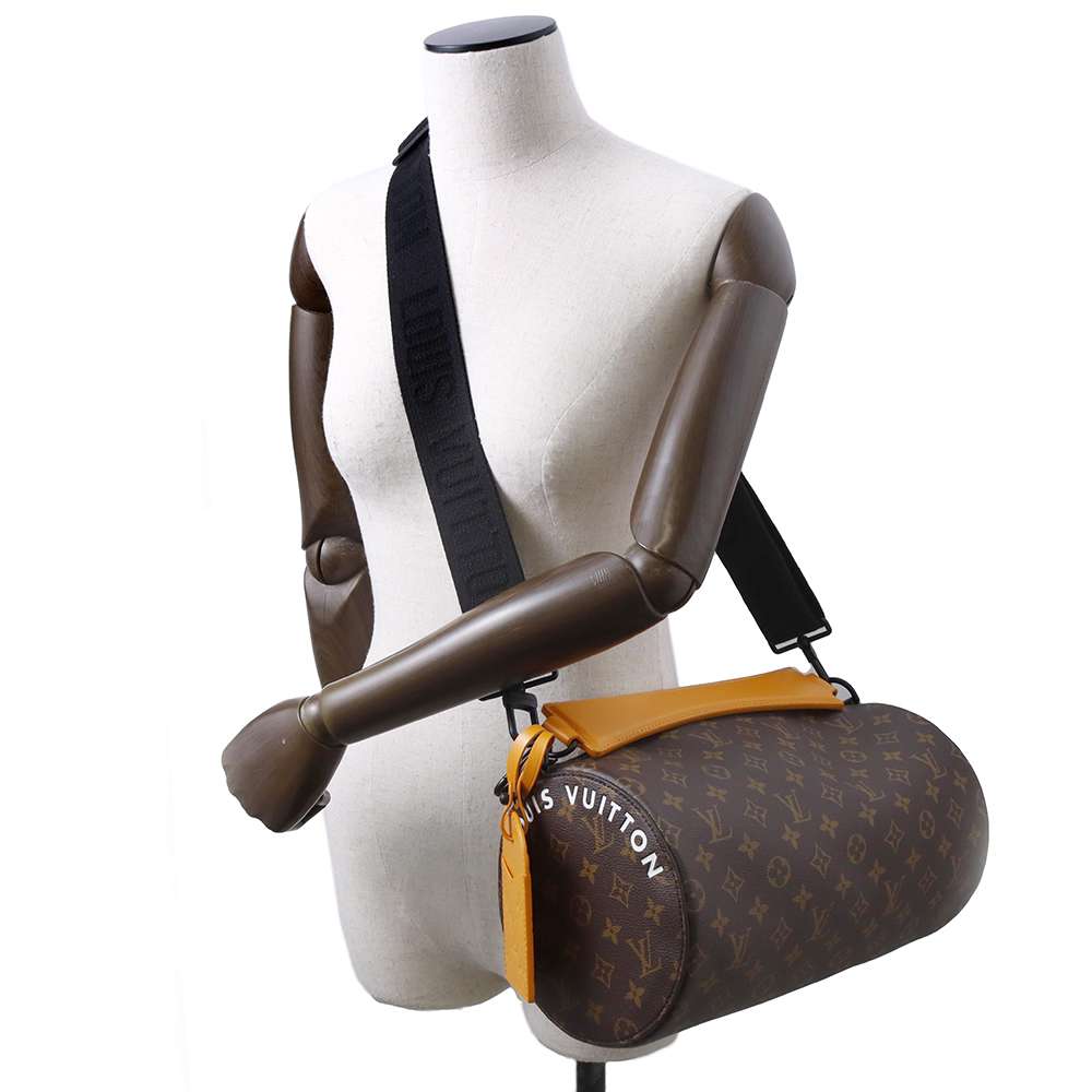 LOUIS VUITTON Soft Polochon Noir M46691 Monogram Macassar Canvas
