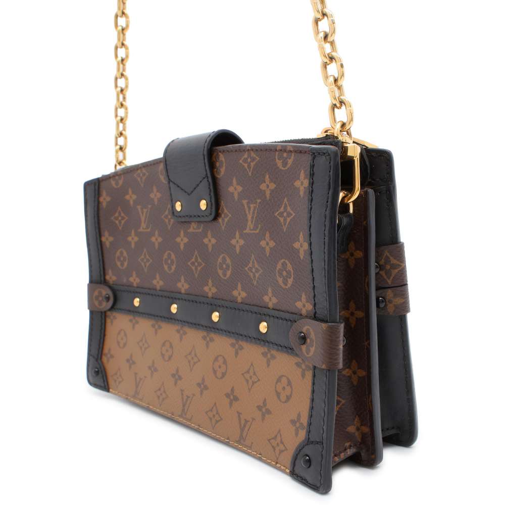 LOUIS VUITTON Trunk Clutch Brown M43596 Monogram Monogram Reverse Canvas
