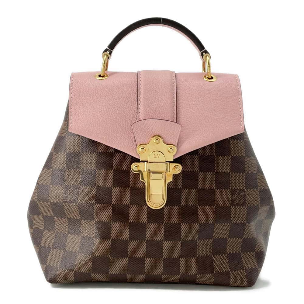 LOUIS VUITTON Clapton Backpack Pink N42262 Damier Ebene Canvas