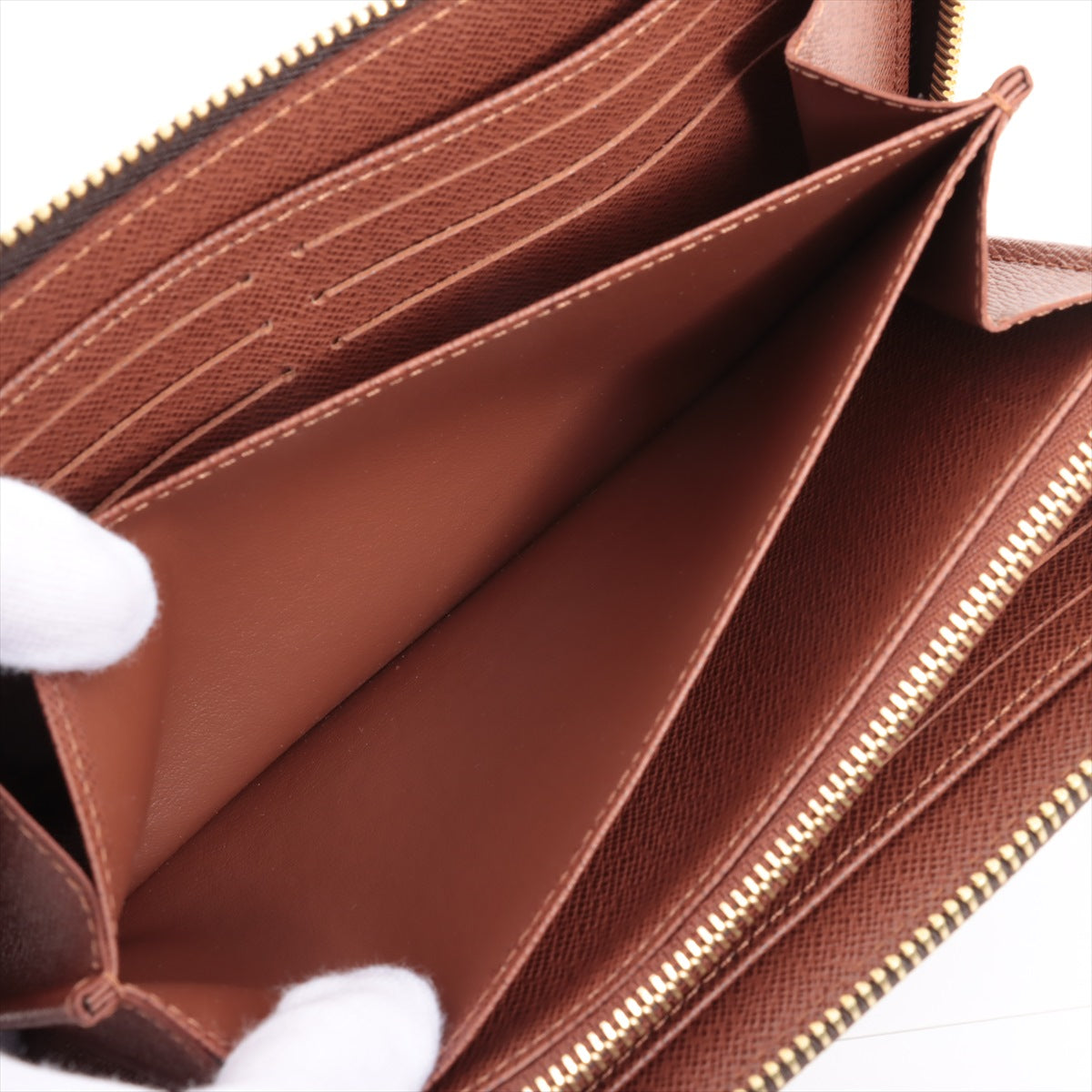 Louis Vuitton Monogram  Wallet M42616 Brown Round Zip Wallet