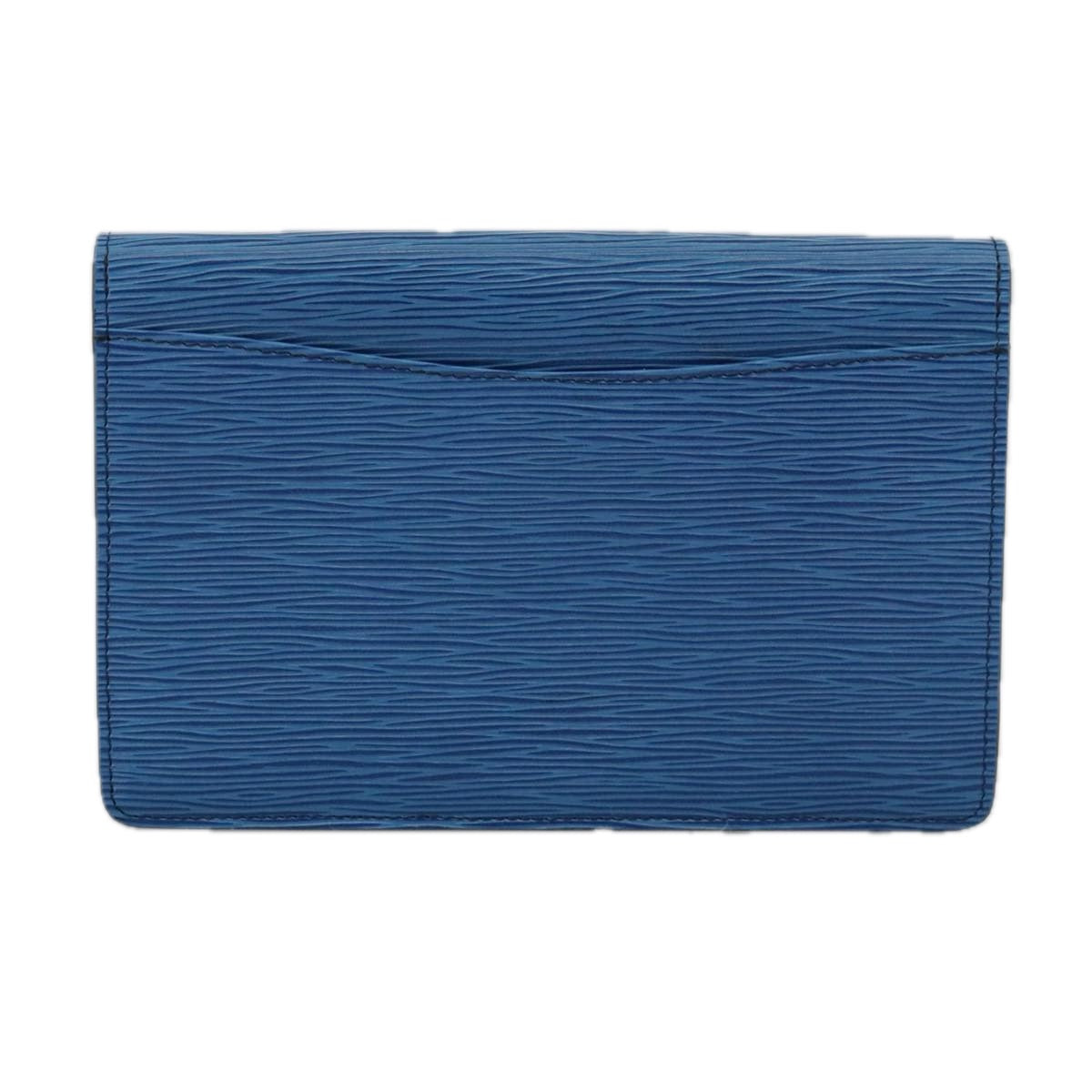 LOUIS VUITTON Epi Montaigne 23 Clutch Bag Blue M52665 LV 98876