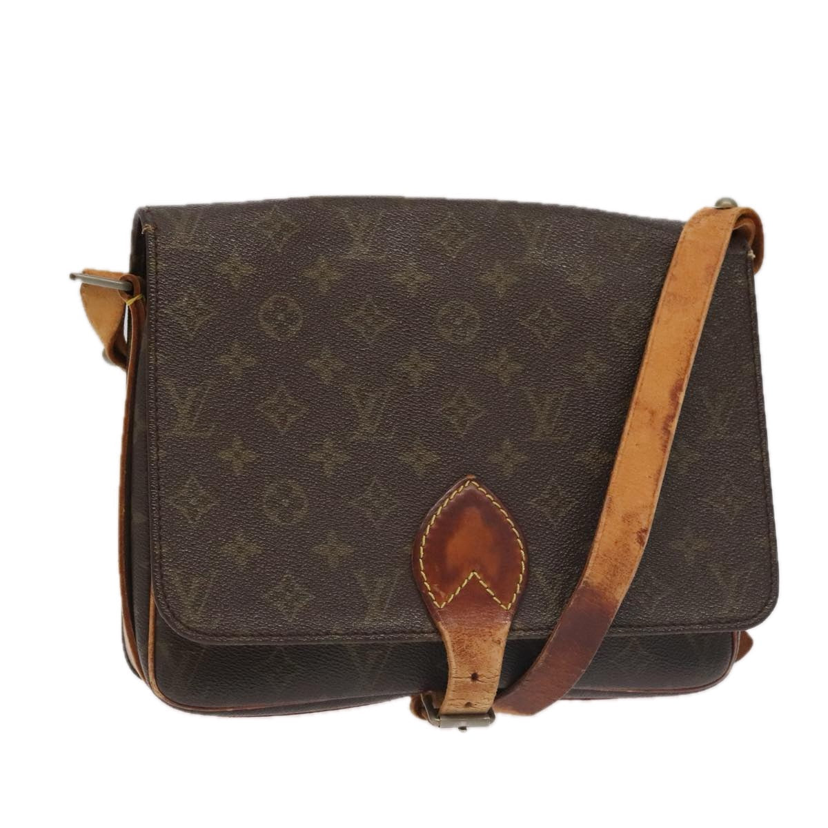 LOUIS VUITTON Monogram Cartouchiere GM Shoulder Bag Vintage M51252 LV 98930