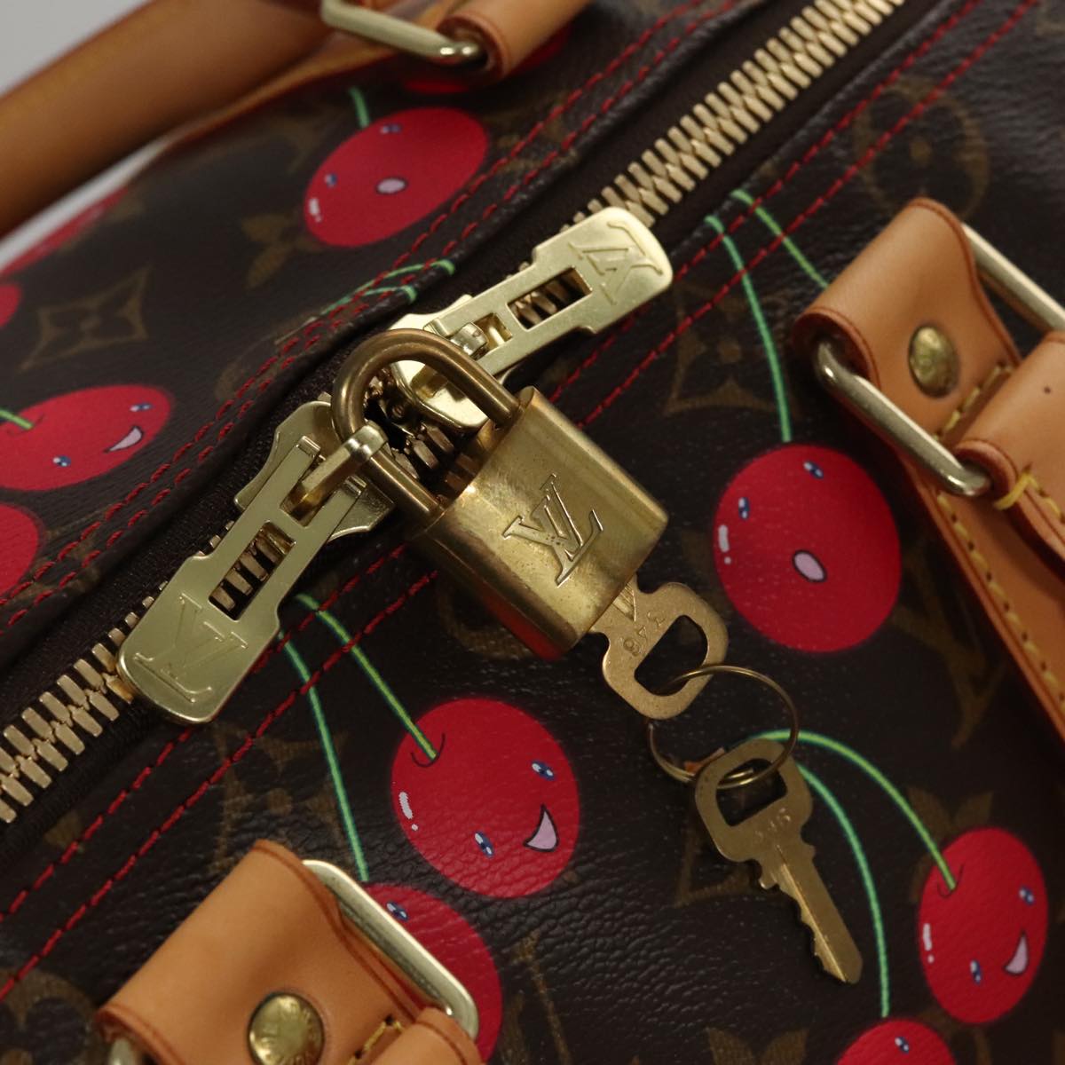 LOUIS VUITTON Monogram Cherry Keepall 45 Boston Bag M95011 LV 98949S