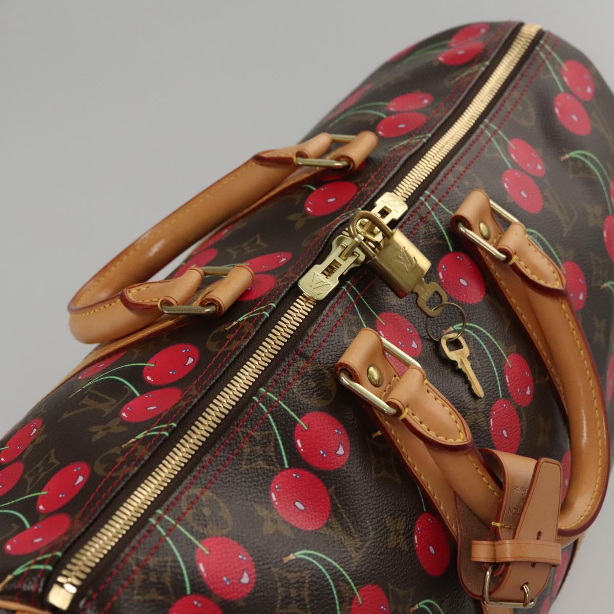 LOUIS VUITTON Monogram Cherry Keepall 45 Boston Bag M95011 LV 98949S