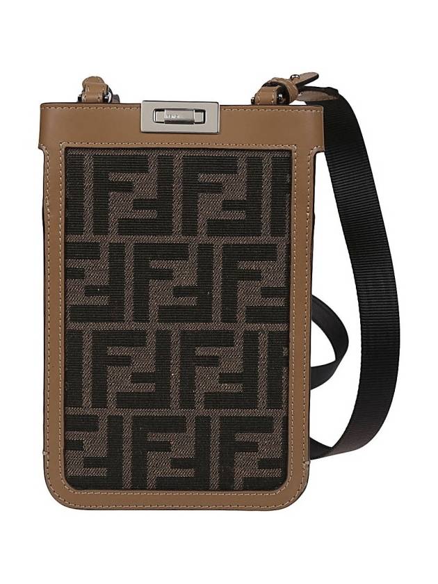 Luxury Fendi Peekaboo Phone Case Cross Bag Brown