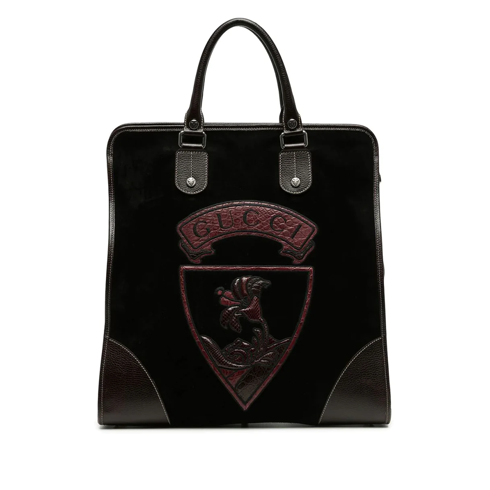 Luxury Gucci Trending 2025 Runway Suede Logo Tote Bag