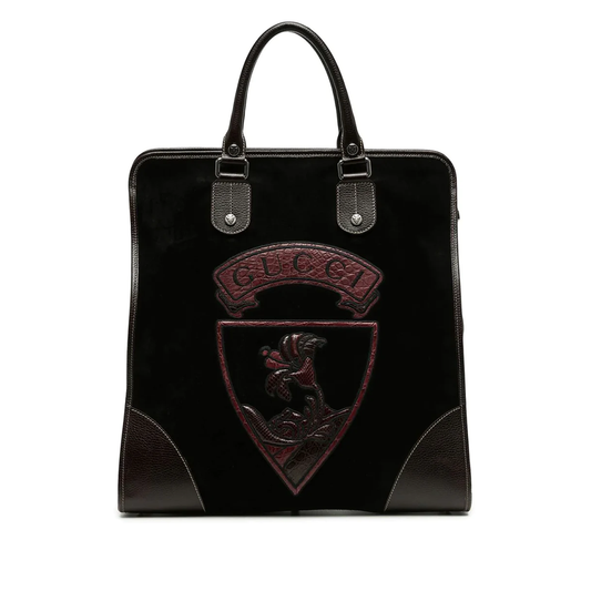 Luxury Gucci Trending 2025 Runway Suede Logo Tote Bag
