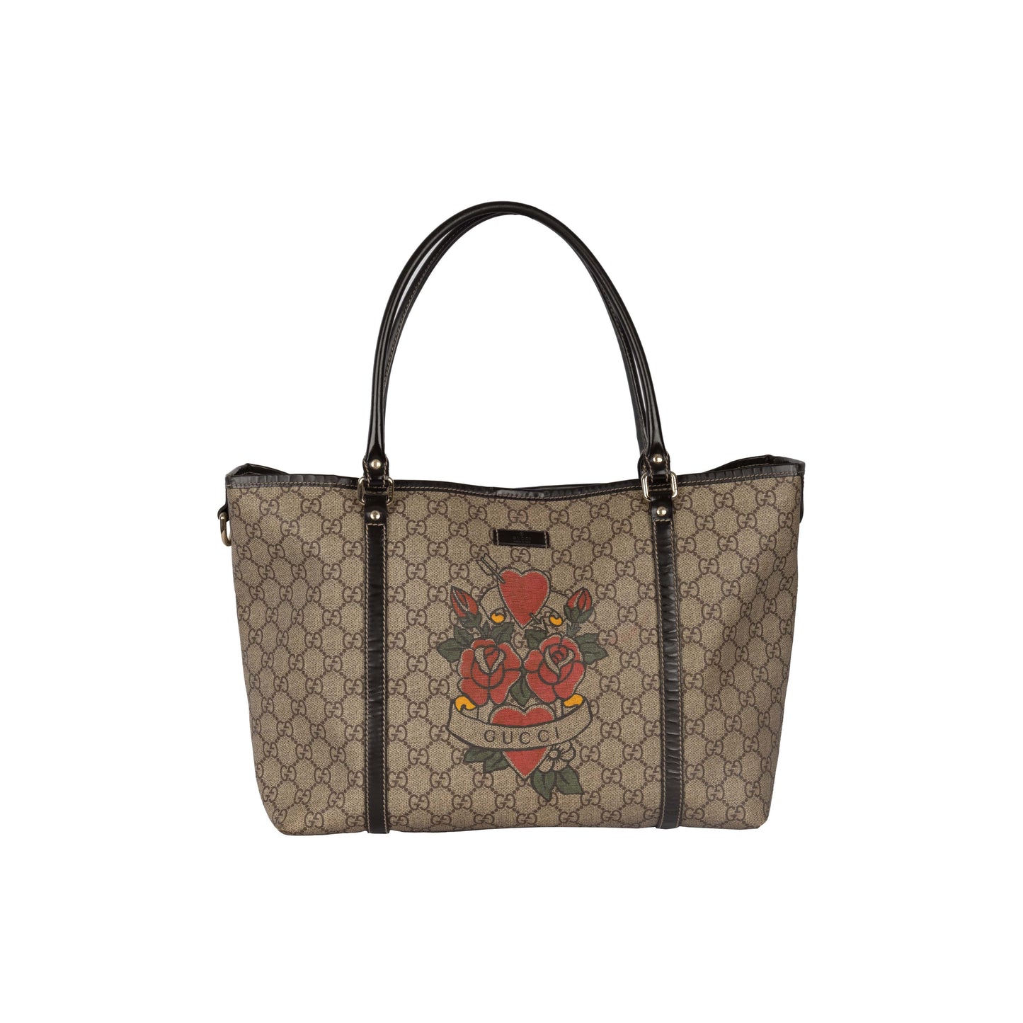 Luxury Gucci Trending 2025 Monogram Canvas Tattoo Heart Tote Bag - '10s