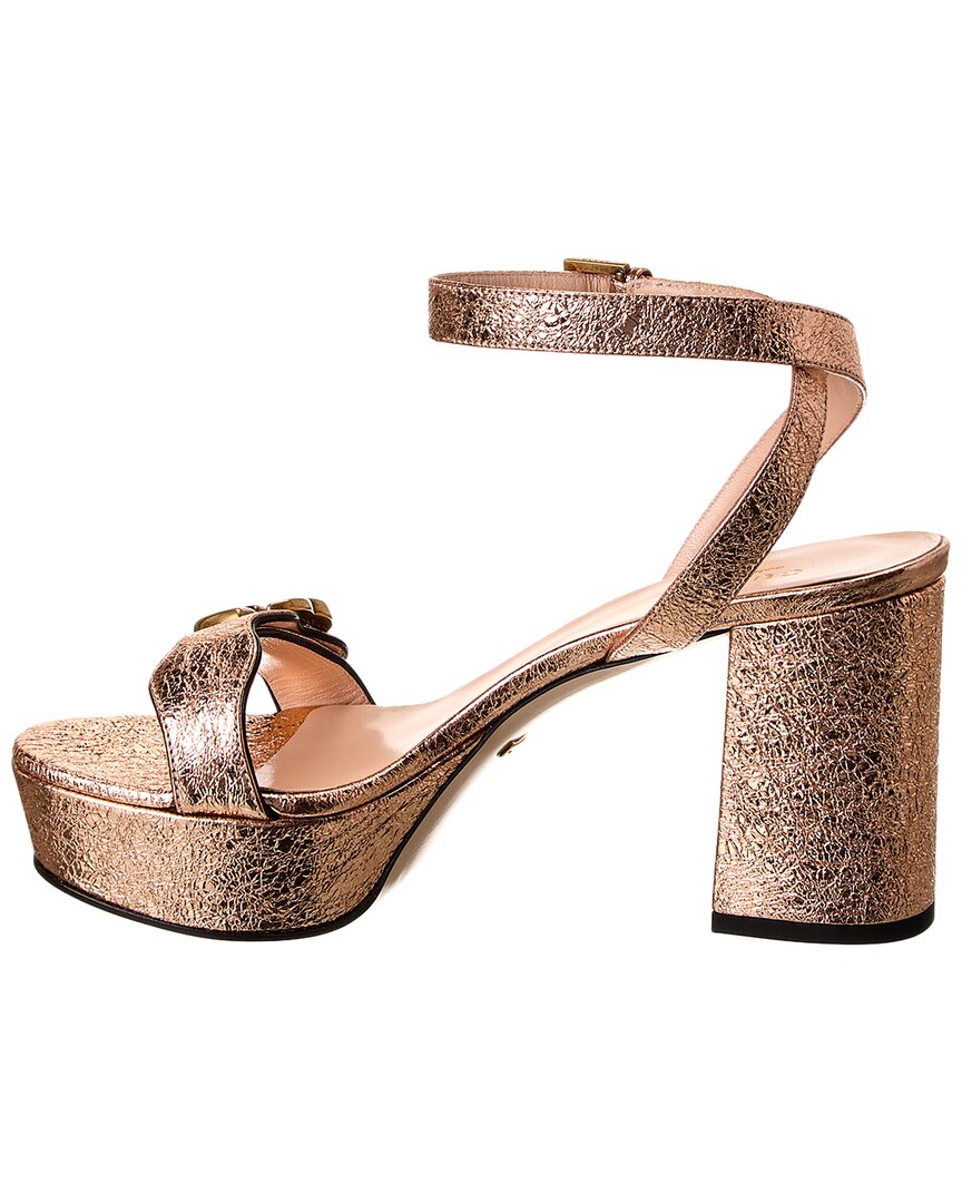 Gucci GG Leather Platform Sandal