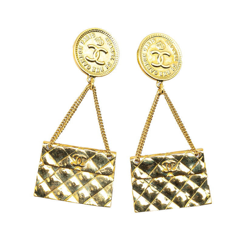 Chanel Coco Mark Coin Bag Motif Earrings