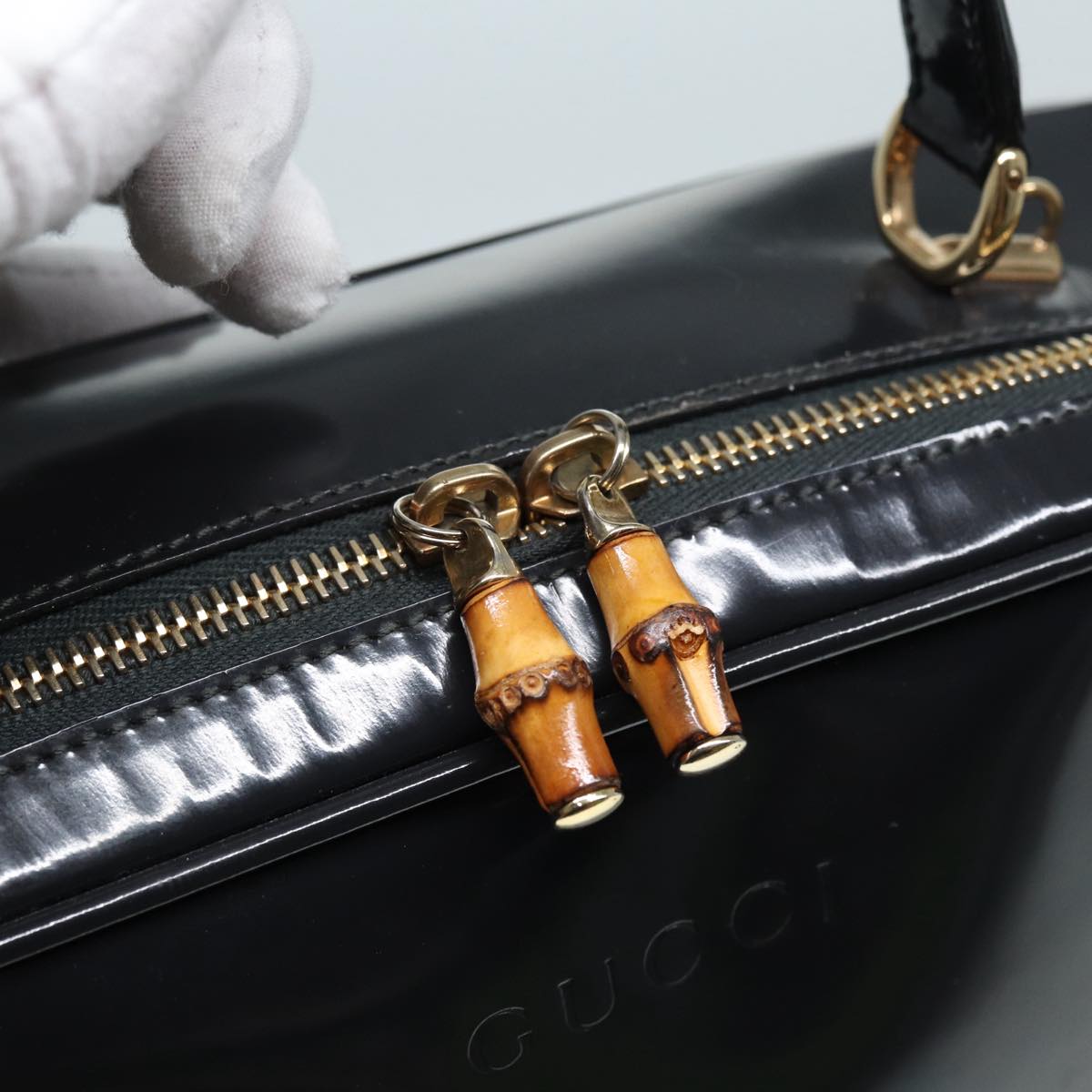 Gucci Bamboo  Patent Leather Handbag ()
