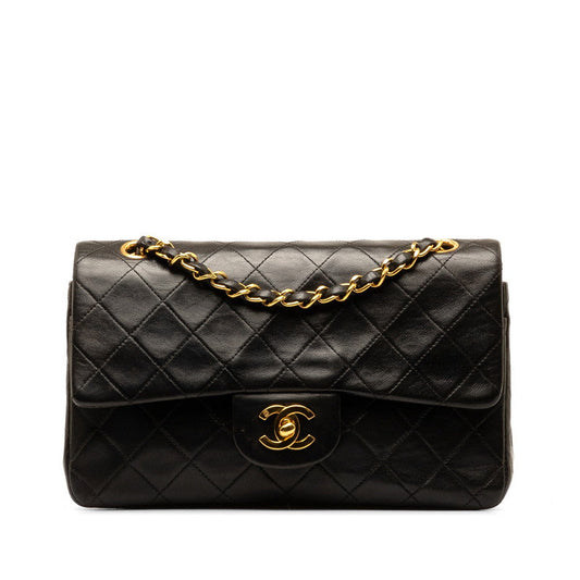 Chanel Mattrase 23 Coco W Flap Chain Shoulder Bag Black Lambskin  Chanel