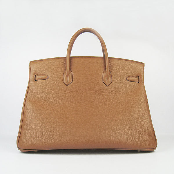 Luxury Hermes Birkin 35cm Togo Leather Handbags 6099 Light Coffee Golde