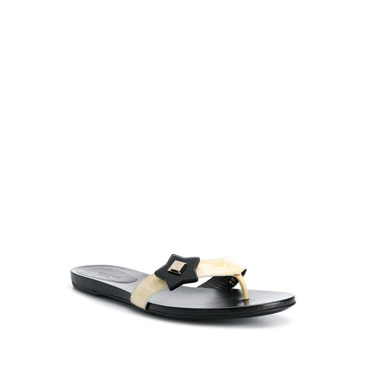 Luxury Gucci Trending 2025 Black and Beige Flip-Flops - '00s