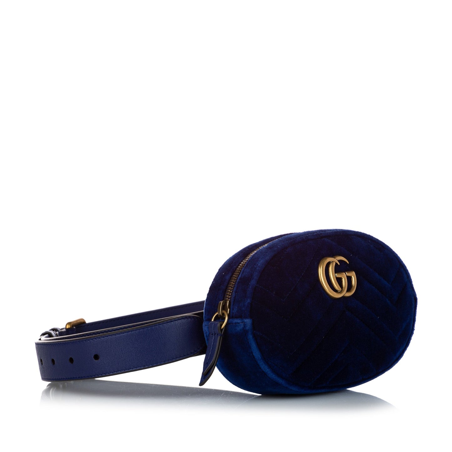 Gucci GG Marmont blue Velvet Belt Bag