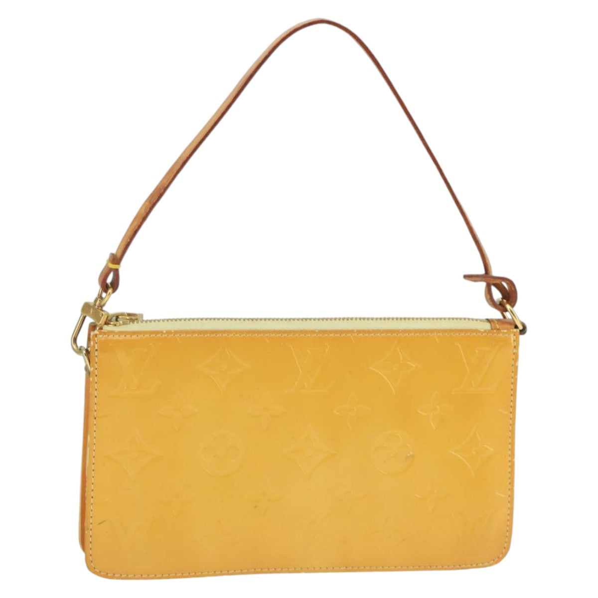 LOUIS VUITTON Vernis Lexington Accessory Pouch Lime Yellow M91058 LV 99021