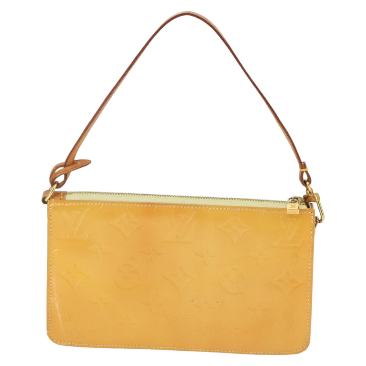 LOUIS VUITTON Vernis Lexington Accessory Pouch Lime Yellow M91058 LV 99021