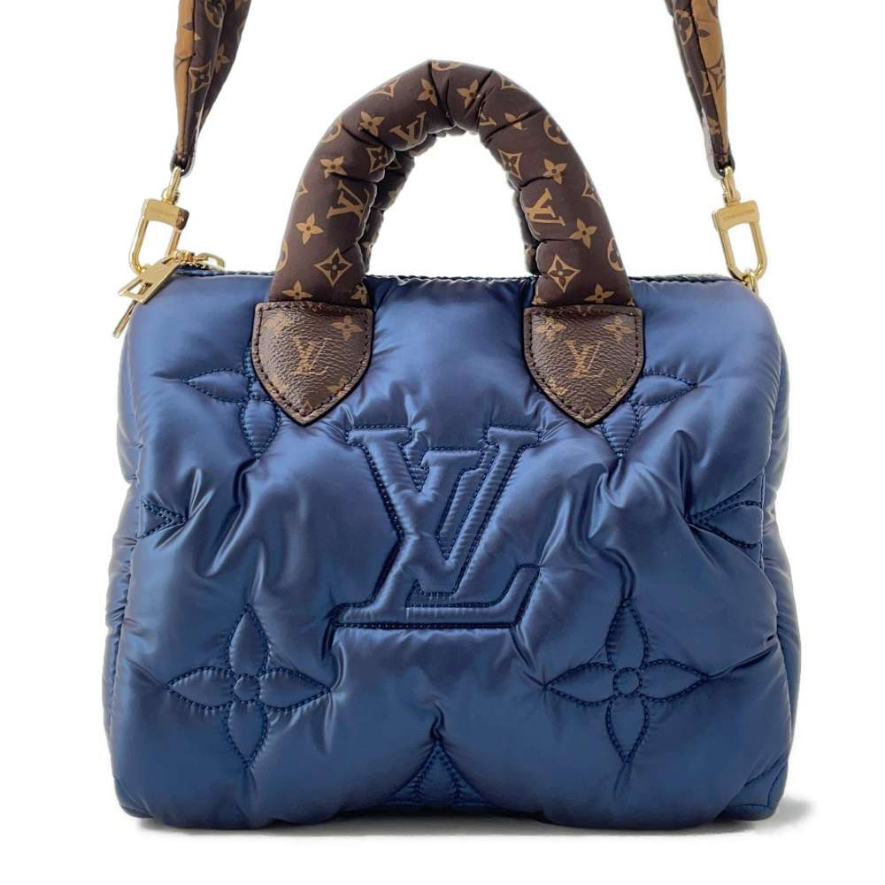 LOUIS VUITTON Speedy Bandouliere Navy M21061 Recycled MetallicNylon Size 25