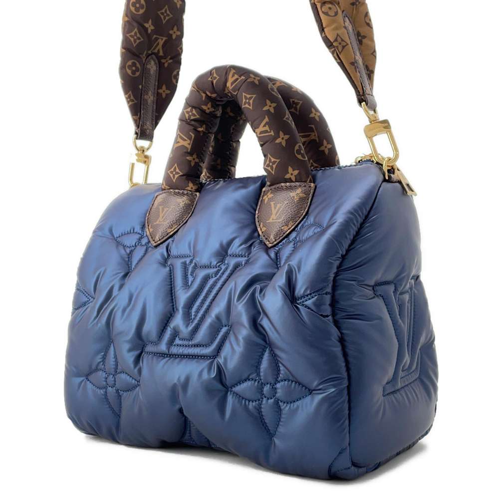 LOUIS VUITTON Speedy Bandouliere Navy M21061 Recycled MetallicNylon Size 25