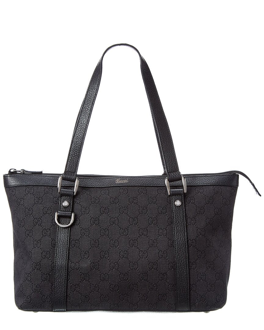 Gucci Black GG Canvas Tote