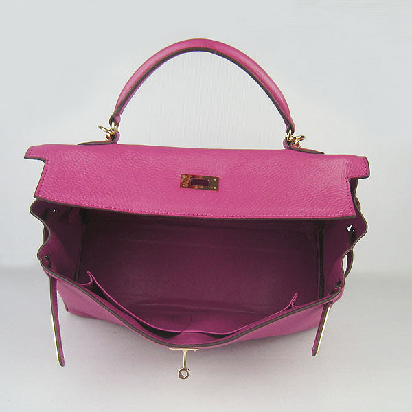 Luxury Hermes Kelly 35cm Togo Leather Handbag Peach/Golden