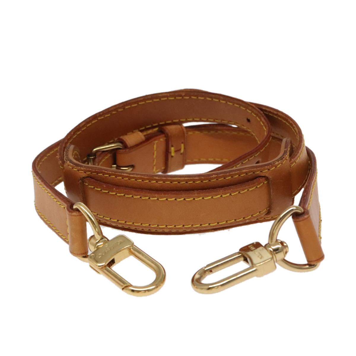 LOUIS VUITTON Adjustable Shoulder Strap Leather 36.2""-43.7"" Beige 99545