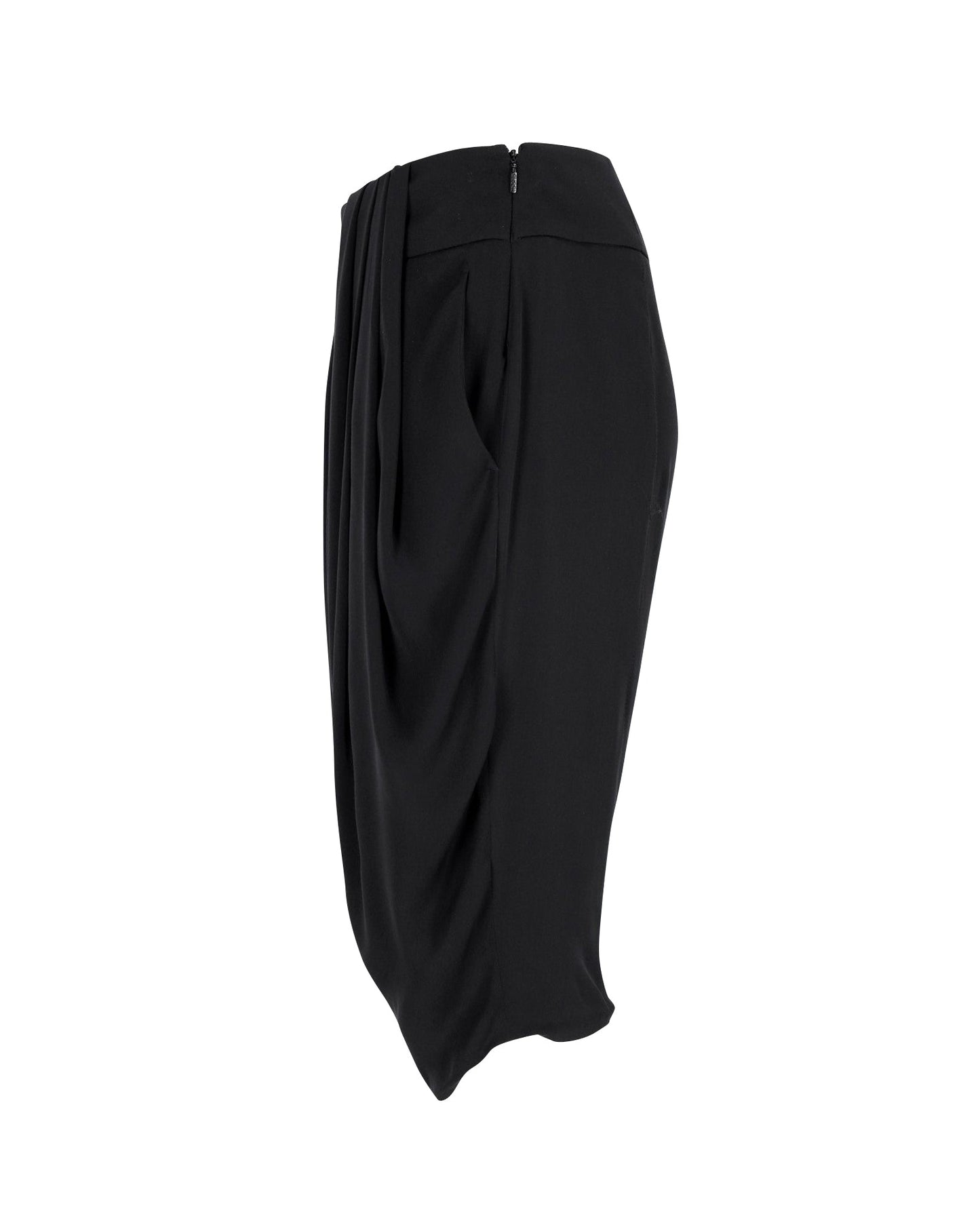 Luxury Gucci Trending 2025 Drop-Crotch Knee-Length Shorts in Black Silk