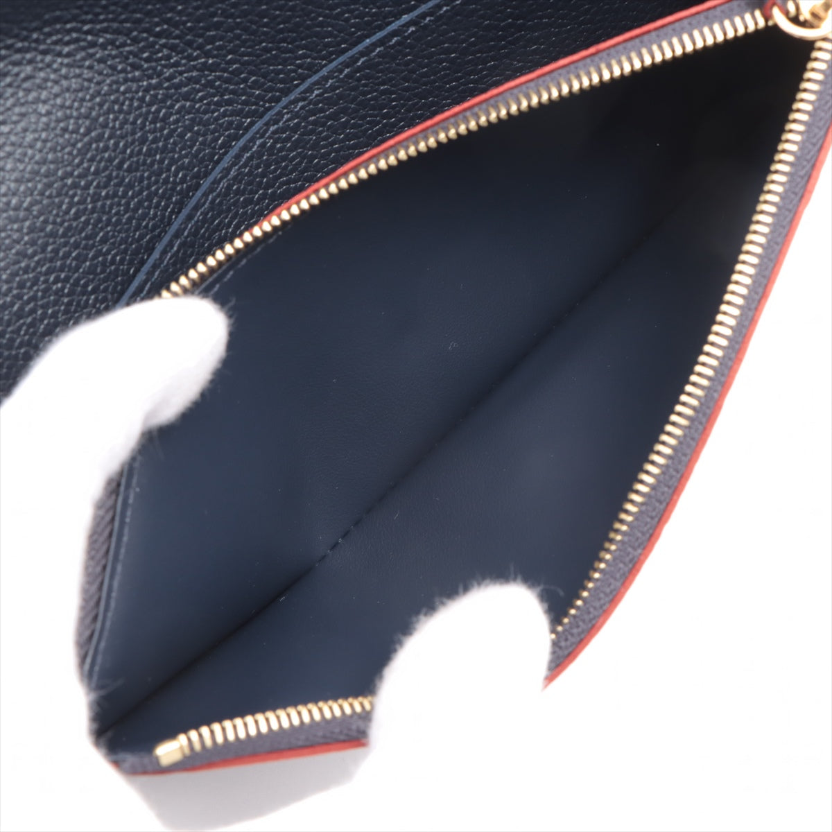 Louis Vuitton Monogram Emplant Portfolio Emily M69417 Marine Rouge Long  Reaction Wallet