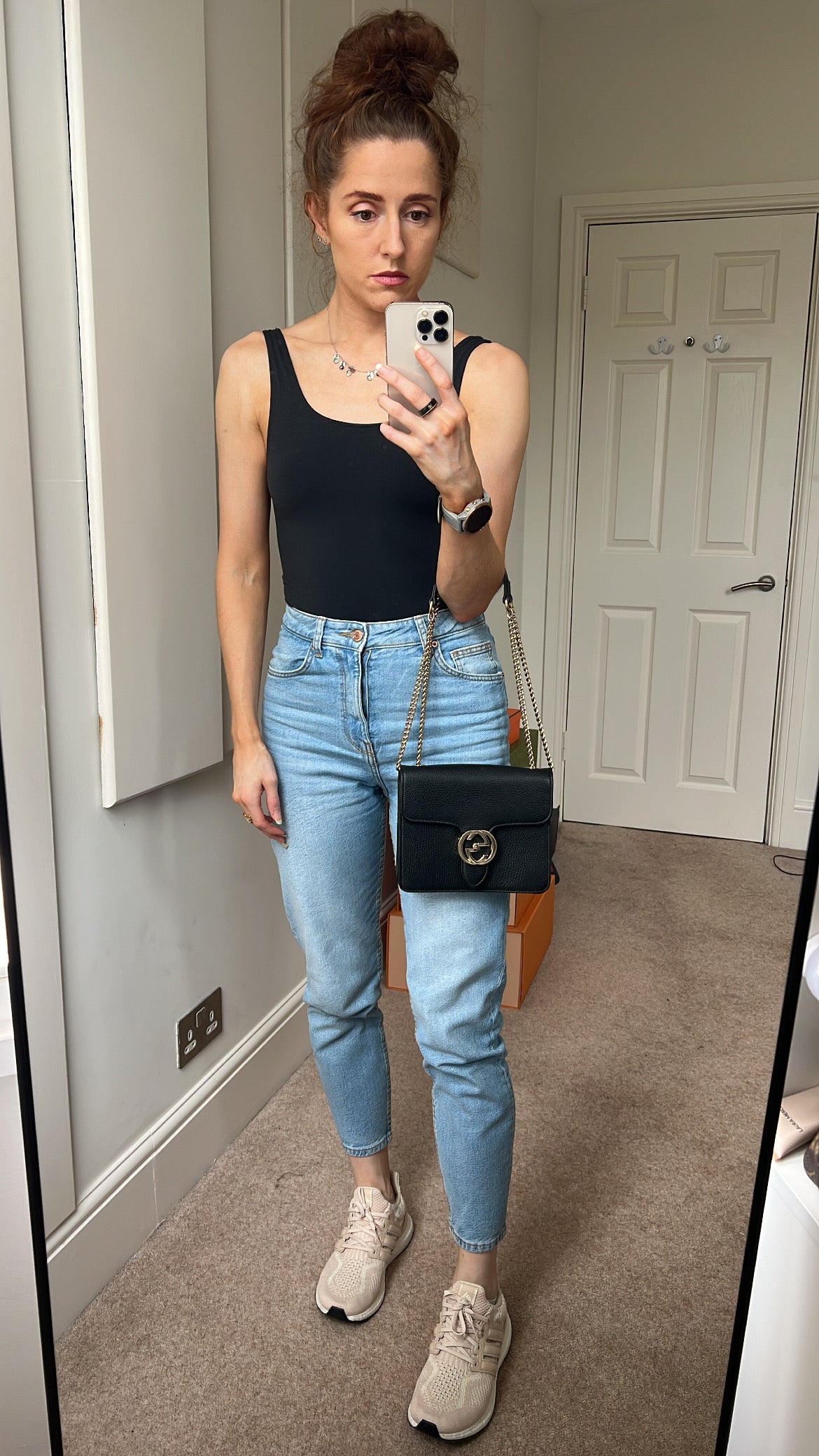 Luxury Gucci Interlocking GG Black Small Shoulder Bag