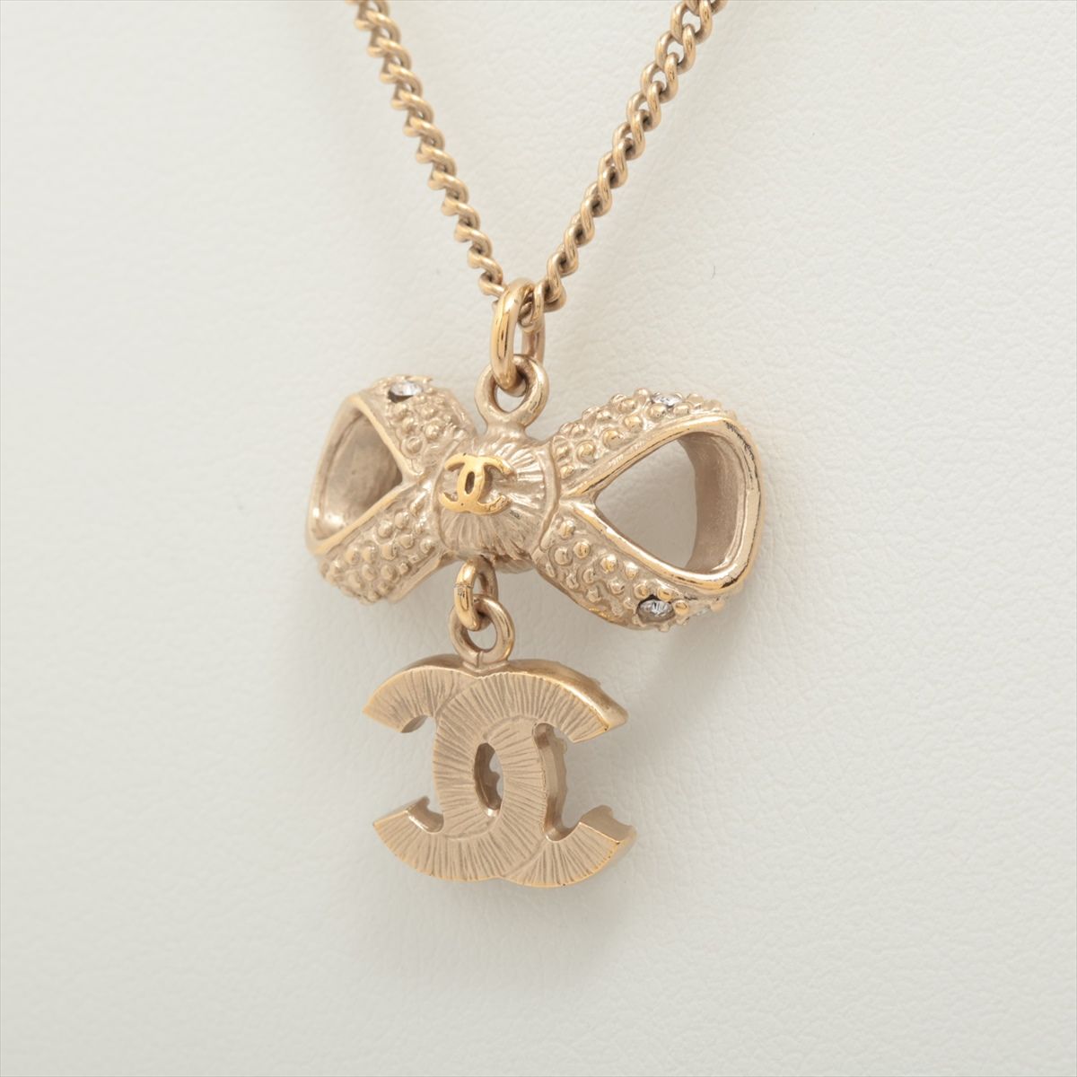 Chanel Coco Mark Ribbon Necklace B 16V