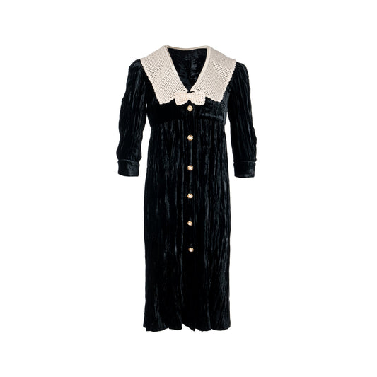 Miu miu size 36 Velvet cardigan dress virgin wool black/white