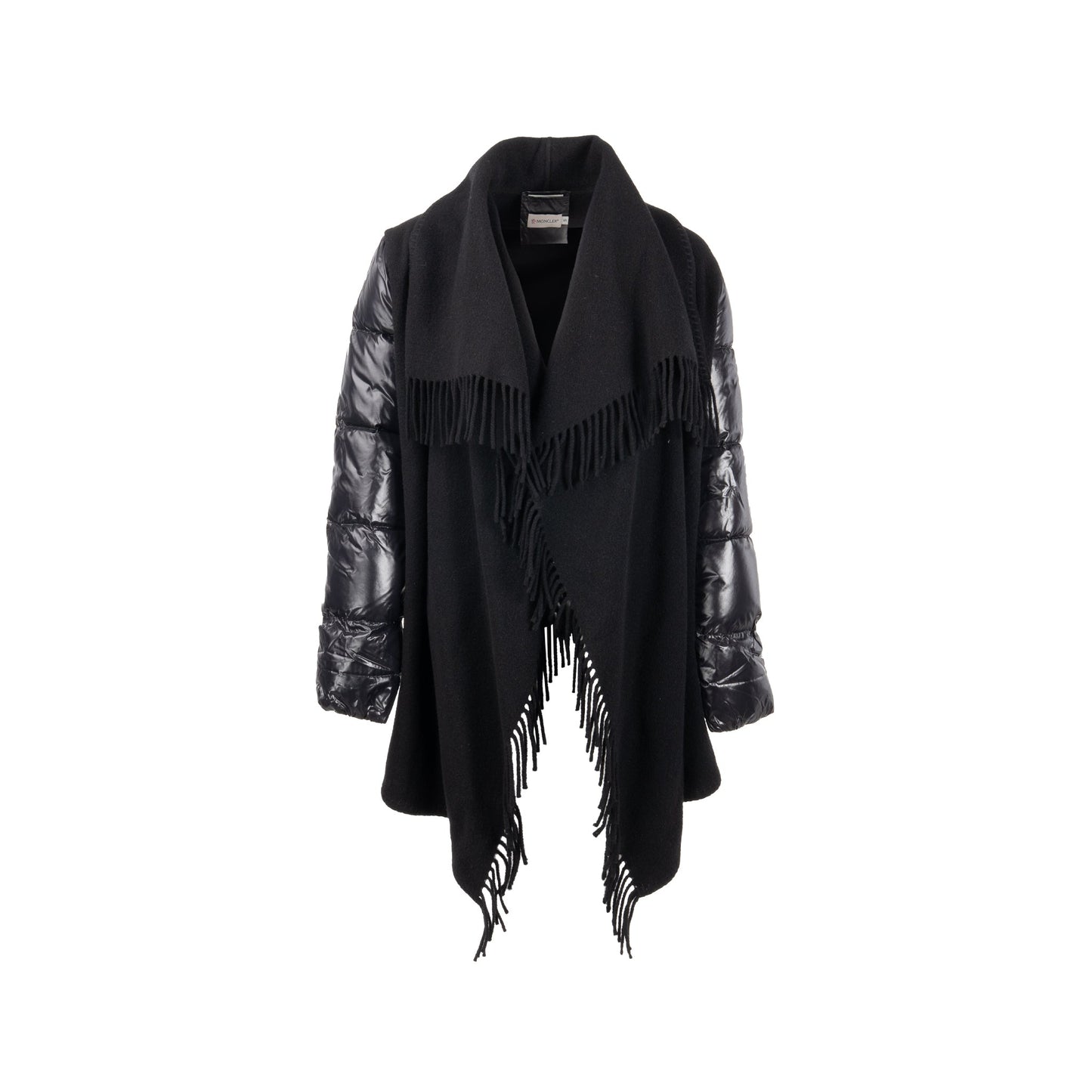 Moncler Size S Padded Wool Cardi-Coat Black