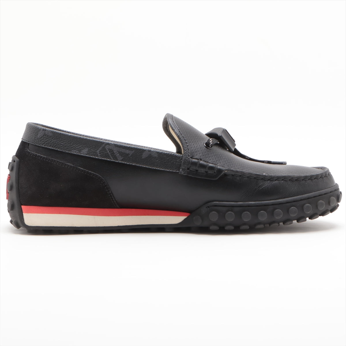 Louis Vuitton LV Racing Line 21 Year PVC  Leather Driving Shoes 7 1/2 Men Black ND0231 Monogram LV Logo