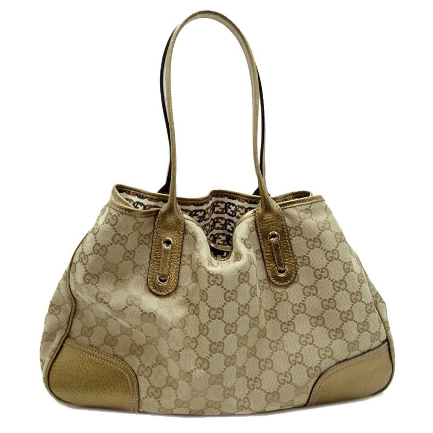 Gucci   Gg Canvas Leather Shoulder Bag Tote Bag