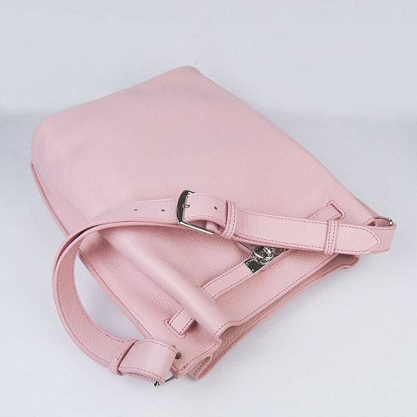 Luxury Hermes Nappa Leather Shoulder Bag H2804 pink Silver