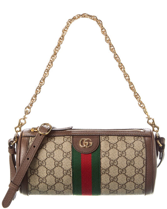 Luxury Gucci Trending 2025 Ophidia Small GG Supreme Canvas & Leather Shoulder Bag