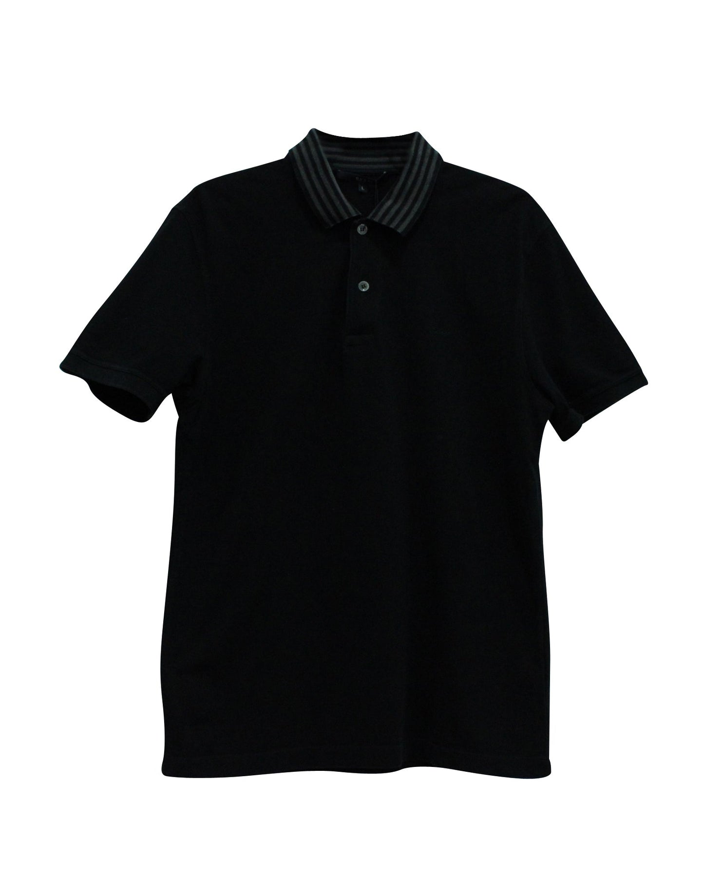 Gucci Rib Knit Trimmed Polo T-Shirt in Black Cotton
