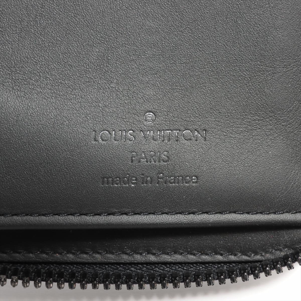 Louis Vuitton Monogram Shadow Zippie Wallet Vertical M62902 Black Round Zip Wallet