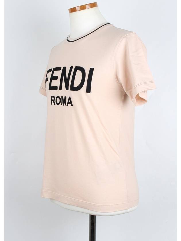 Luxury Fendi Women s Logo Embroidered T Shirt XS