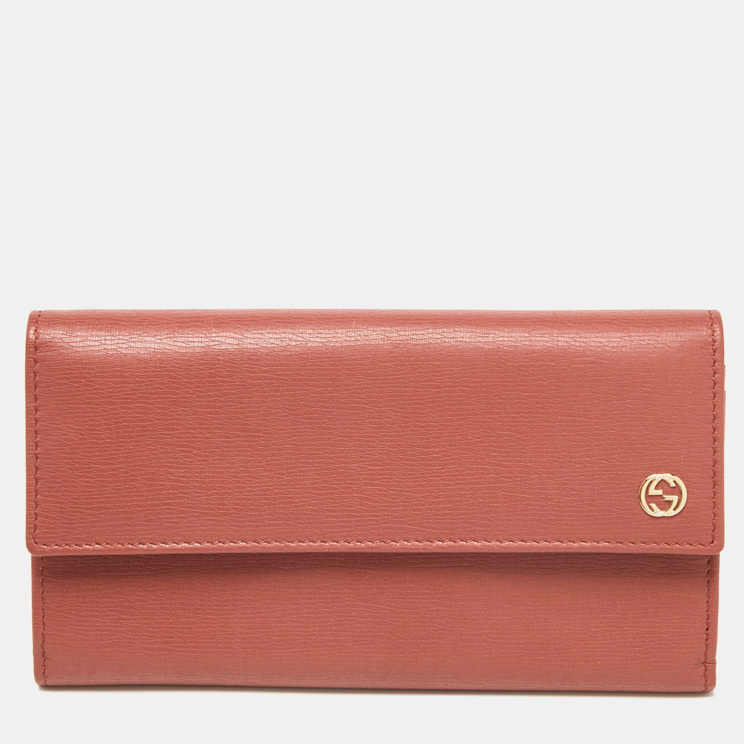 Luxury Gucci Trending 2025 Brown Brick Leather Interlocking G Continental Wallet