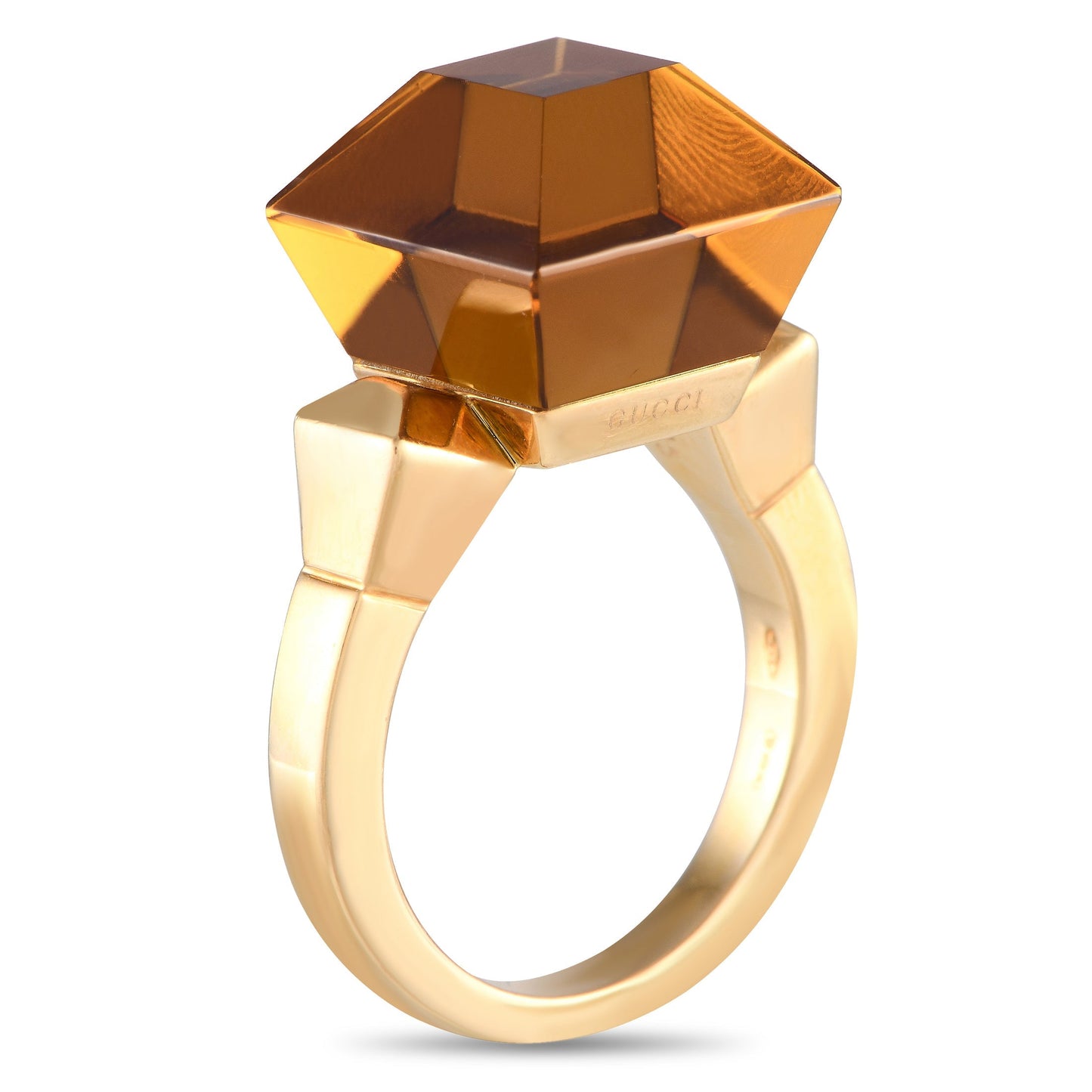 Gucci Chiodo 18K Yellow Gold Citrine Ring GU09-1028524