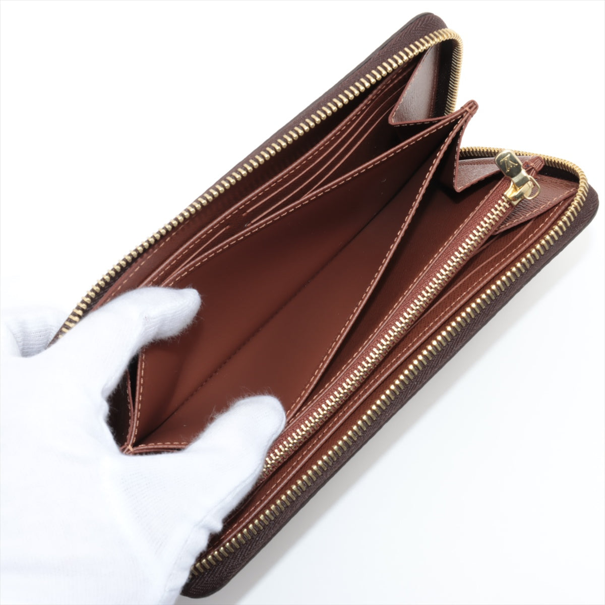 Louis Vuitton Monogram Zippyr Wallet M42616 Brown Round Zipper Wallet