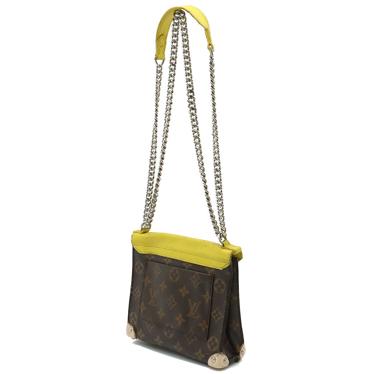 LOUIS VUITTON Louis Vuitton Monogram Pochette Mask PM Shoulder Bag Pocket Chain Shoulder John Yellow Key Defect M50127